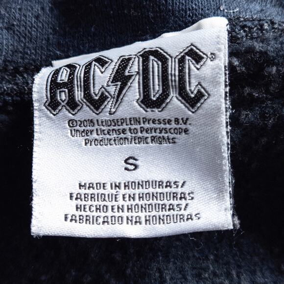 AC/DC Plug Me In Bleach Dye Sweatshirt Women’s Small Cropped Grunge - Picture 6 of 7